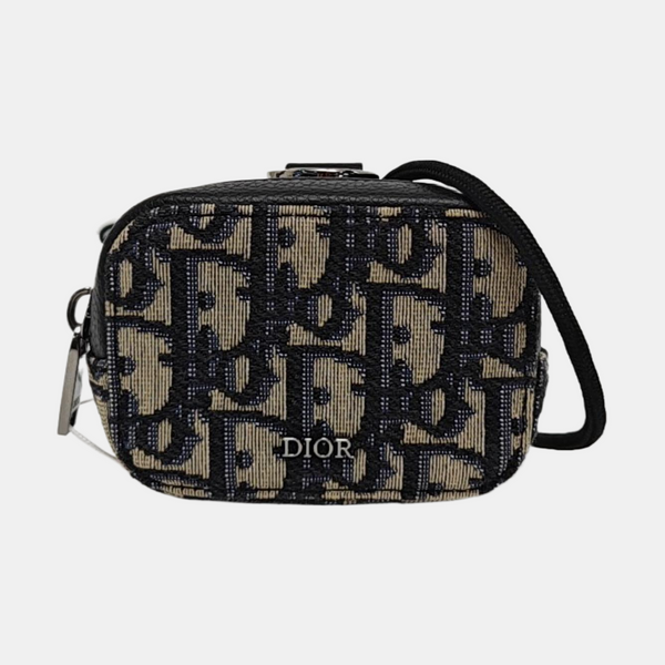 Oblique Canvas Shoulder Bag Blue