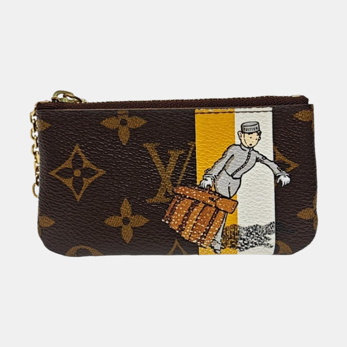 Monogram Coated Canvas Key Pouch Brown