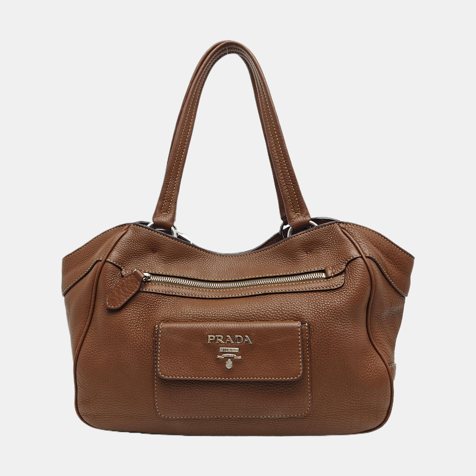 Calfskin Shoulder Bag Brown