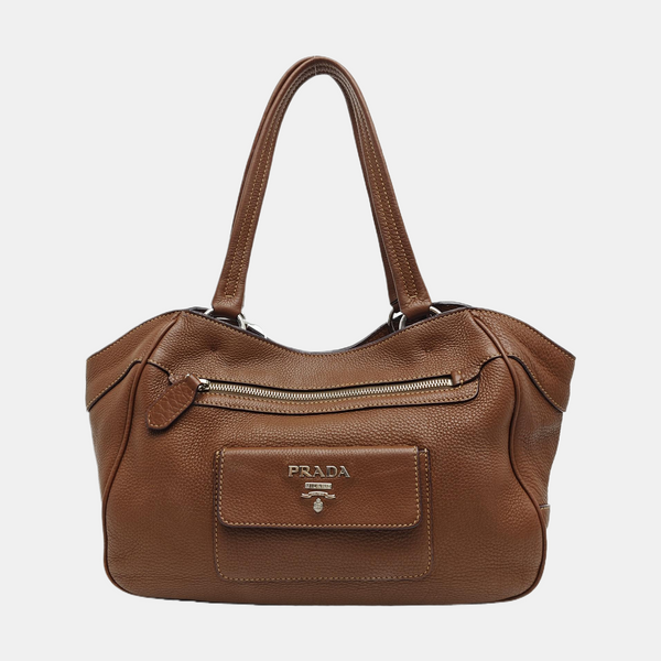Calfskin Shoulder Bag Brown