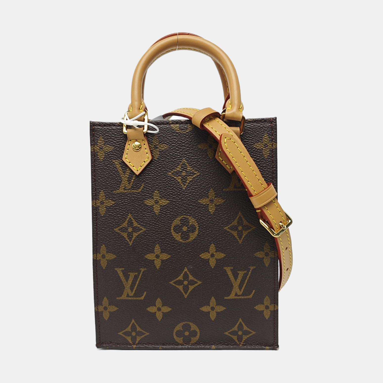 SAC PLAT Mini Monogram Coated Canvas Brown