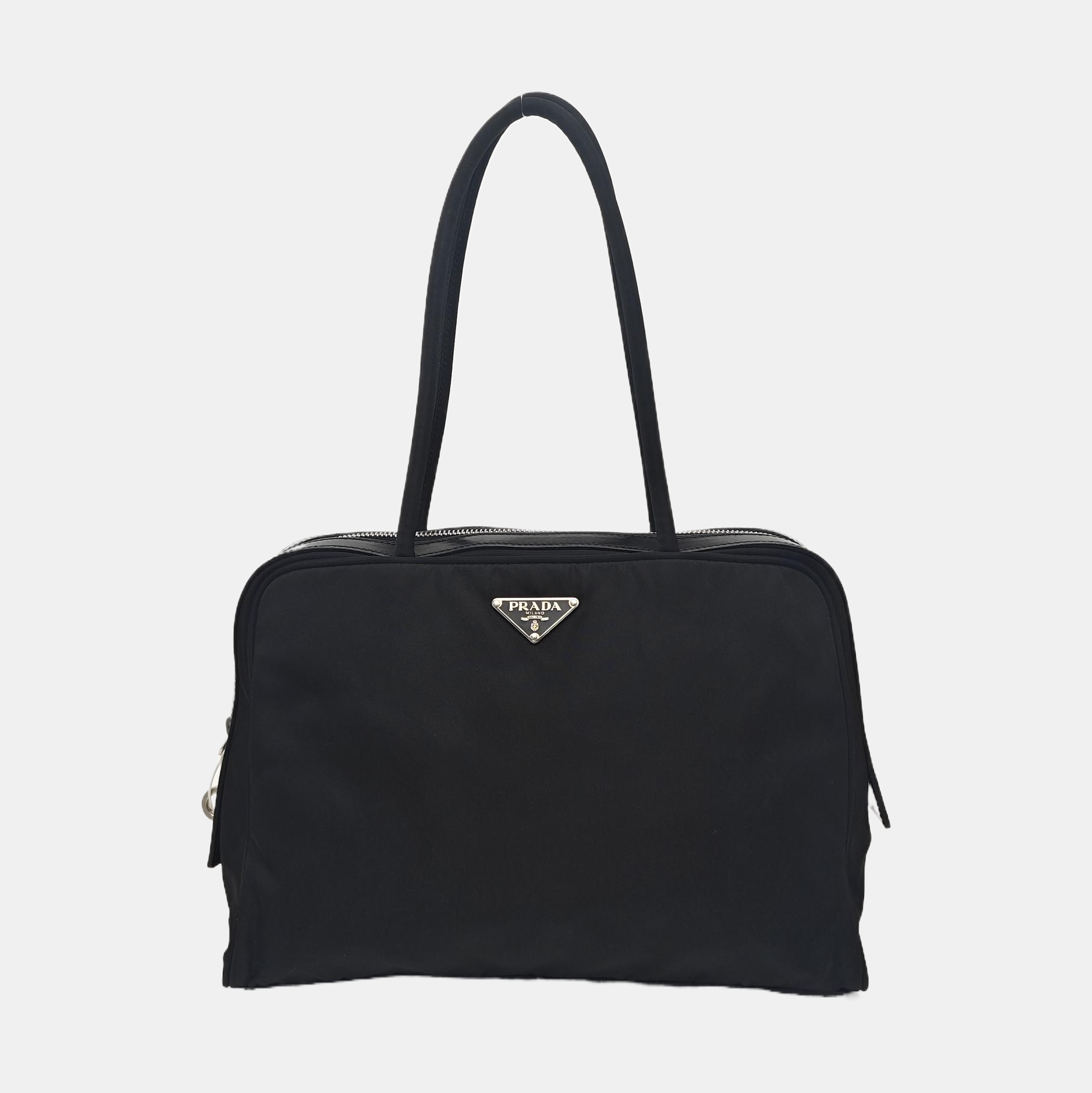 Nylon Top Handle Bag Black