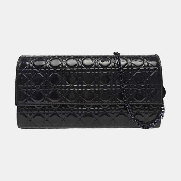 Lady Dior Small Cannage Patent Leather Blue