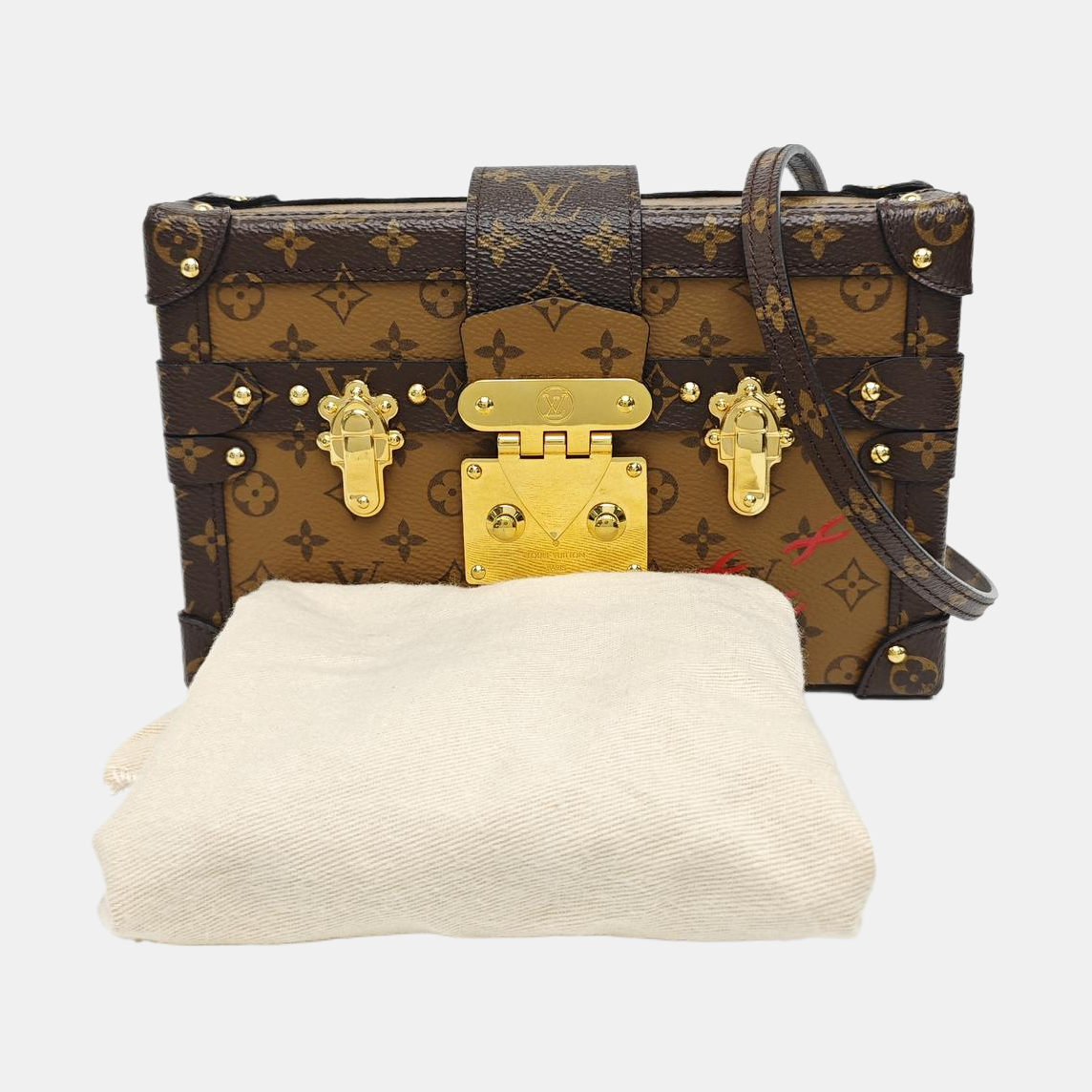 PETITE MALLE Monogram Coated Canvas Brown