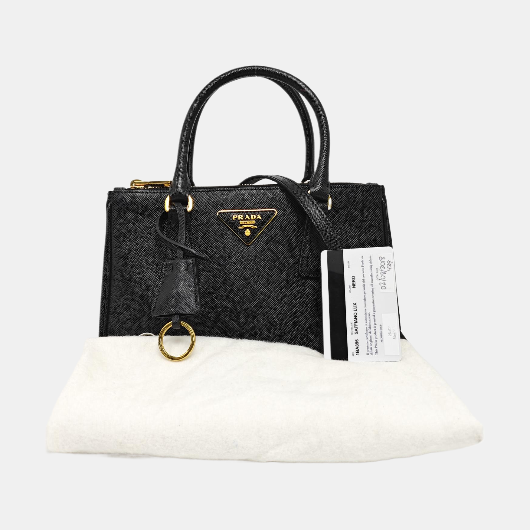 Saffiano Calfskin Shoulder Bag Black