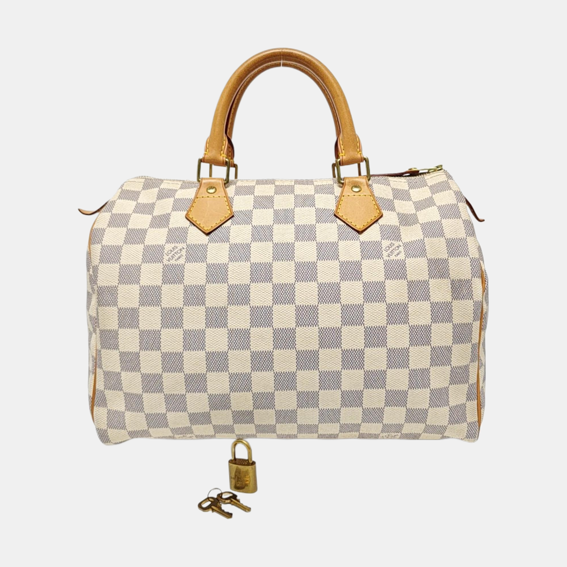 SPEEDY 30 Damier Azur Coated Canvas White
