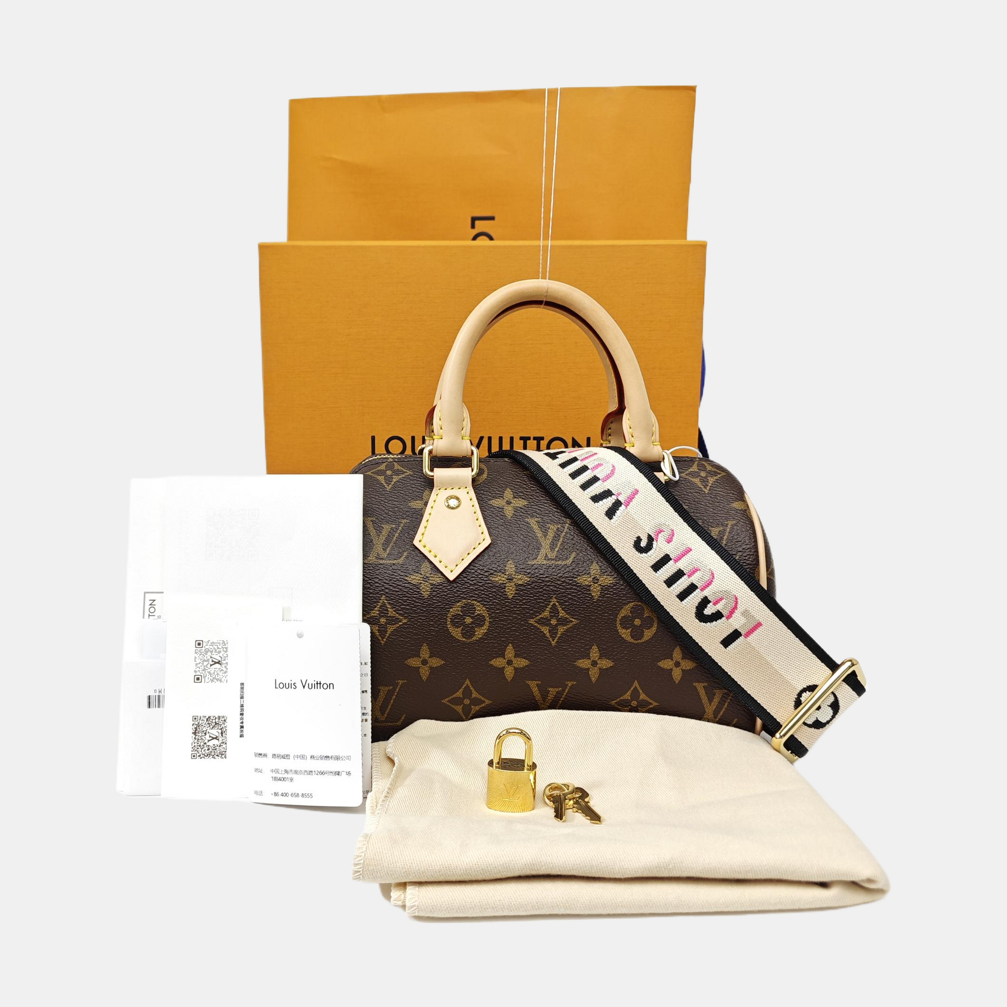 SPEEDY 20 Monogram Coated Canvas Brown