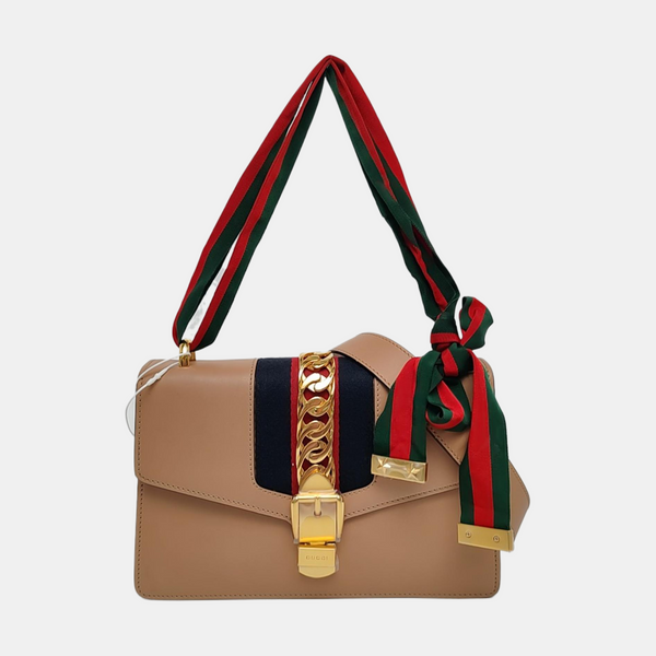 Sylvie Small Calfskin Beige