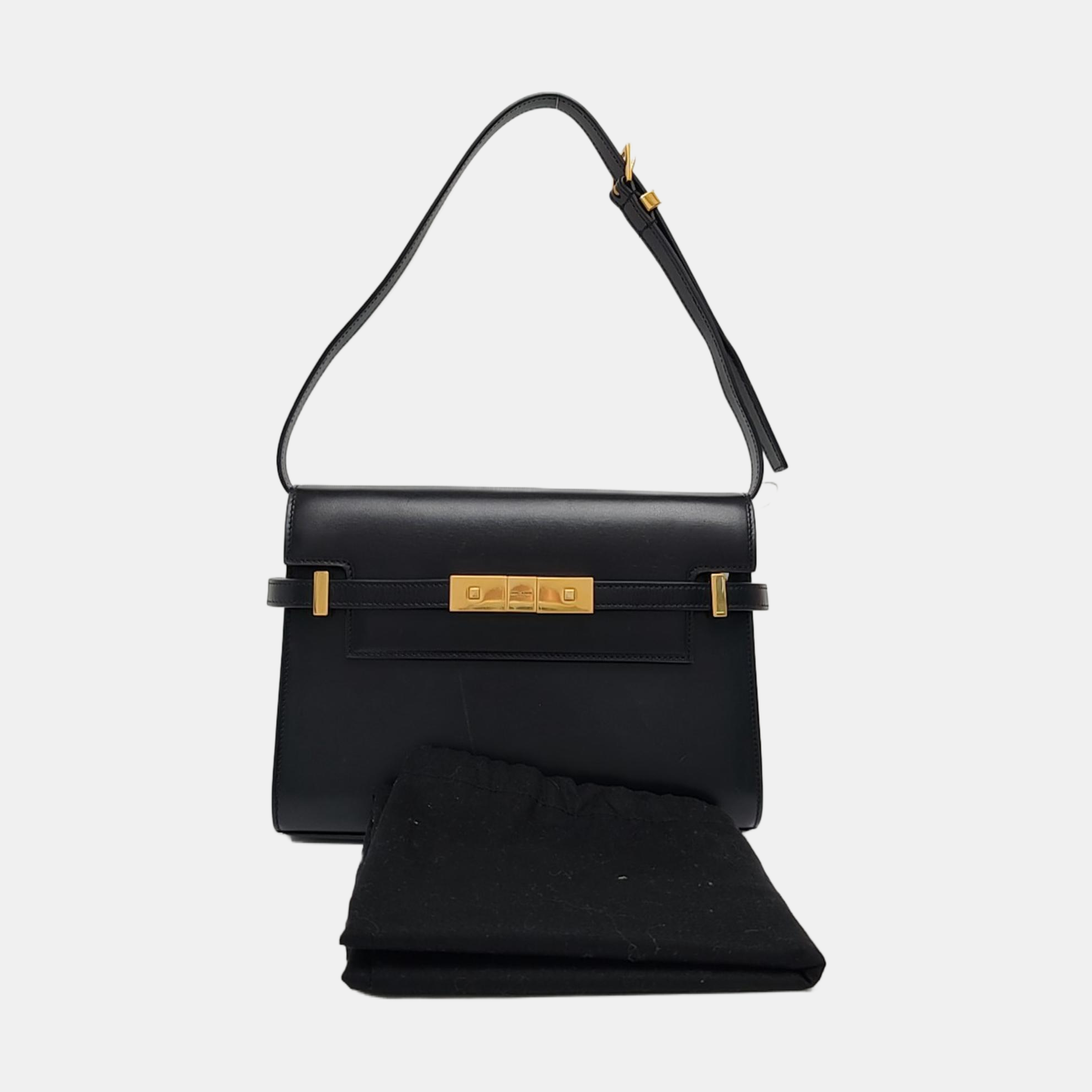Authenticated pre-owned  MANHATTAN Small Calfskin Black - Shoulder Bag at Looply