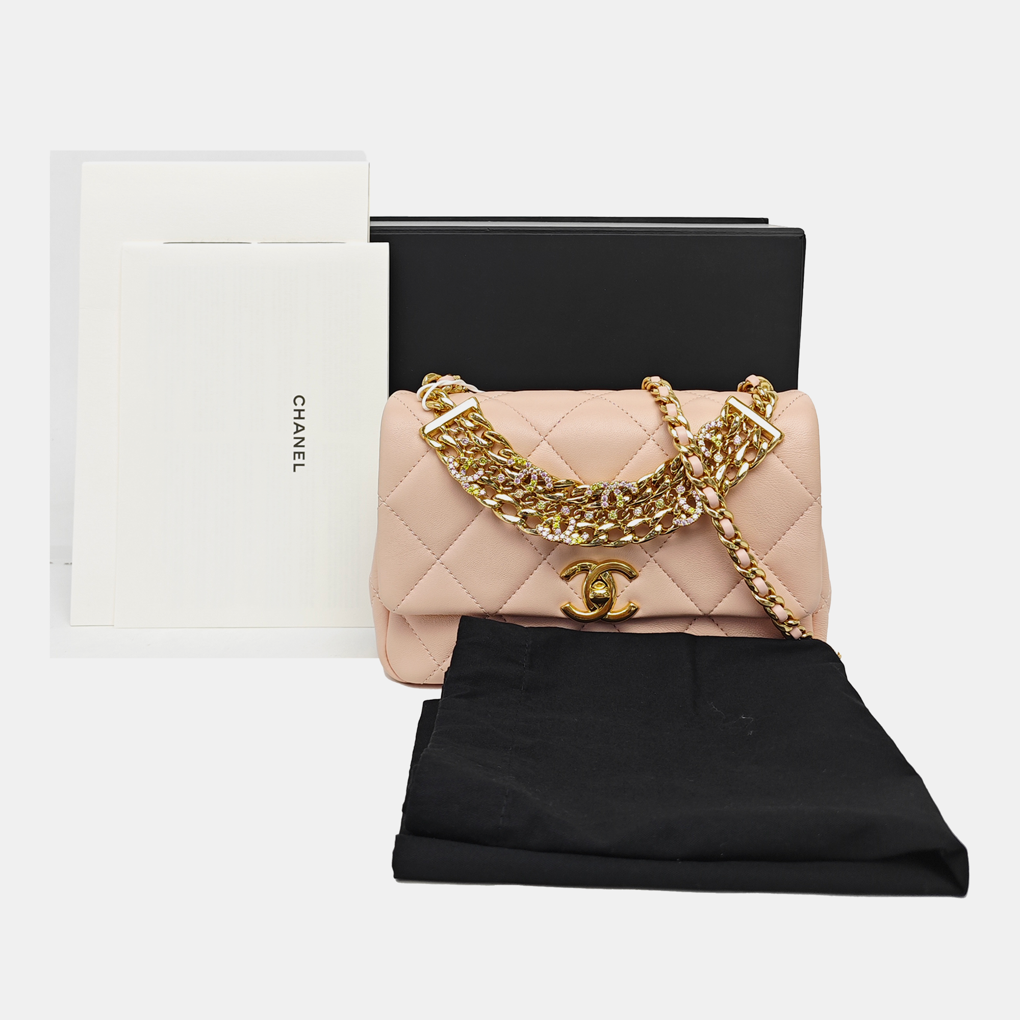 Quilted Lambskin Shoulder Bag Pink