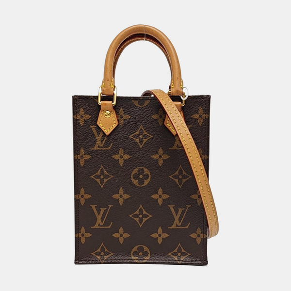 Authenticated pre-owned  SAC PLAT Mini Monogram Coated Canvas Brown - Tote Bag at Looply