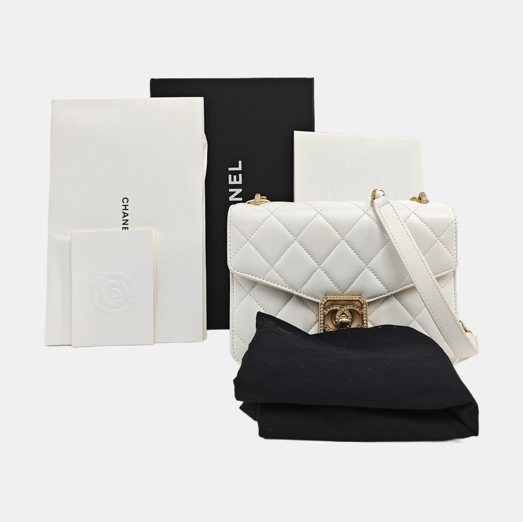 CLASSIC FLAP Mini Quilted Lambskin White