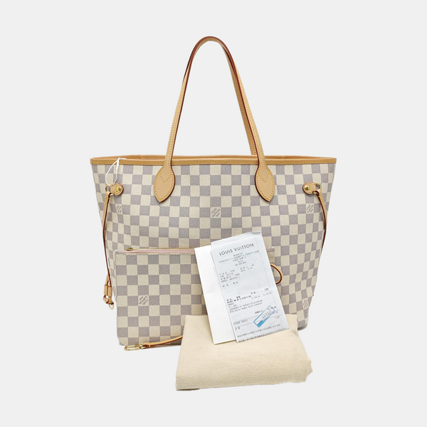NEVERFULL MM Damier Azur Coated Canvas White