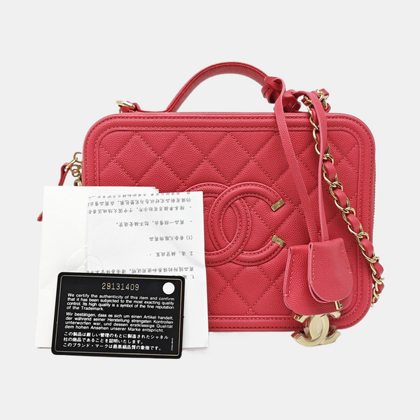 FILIGREE Medium Quilted Grained Calfskin Red