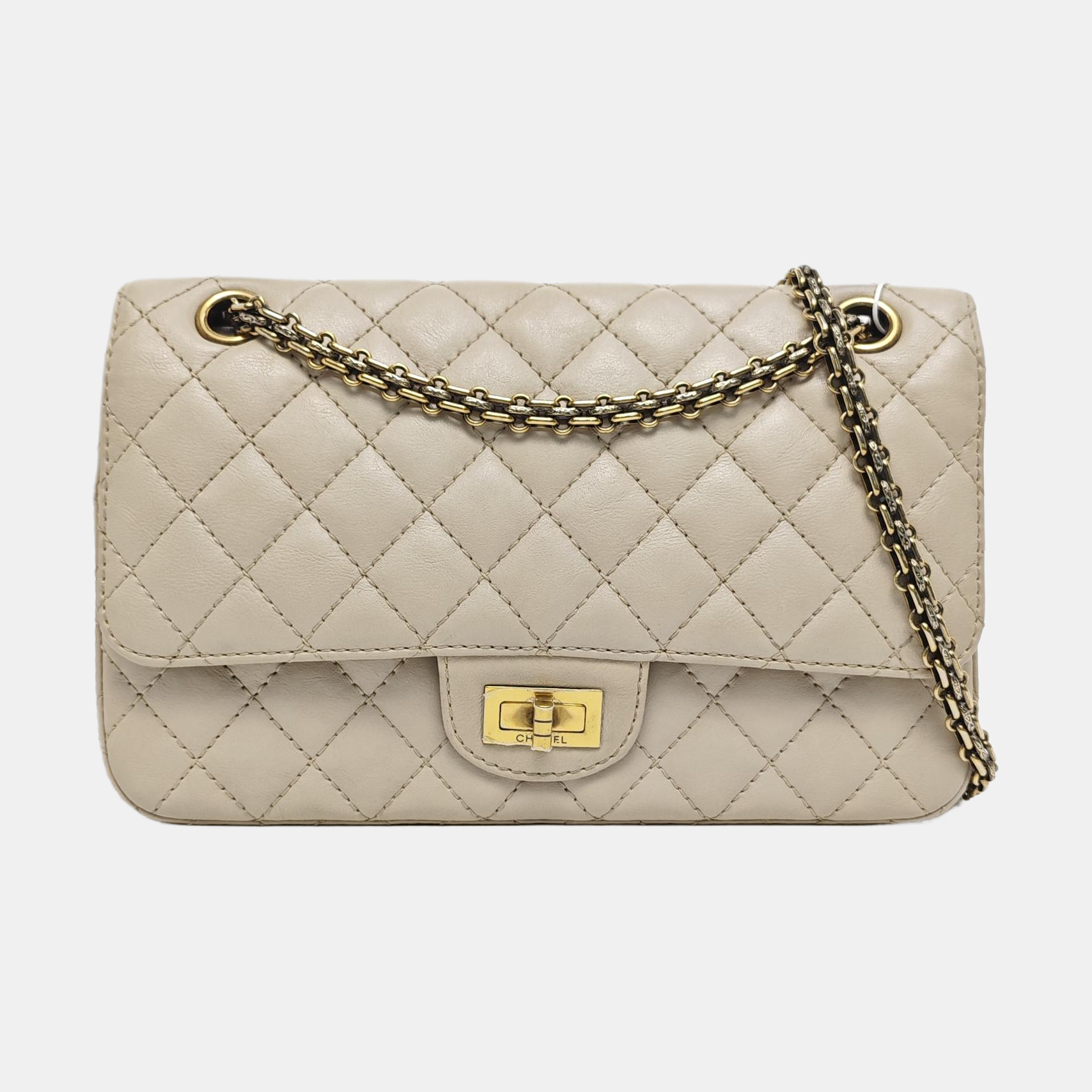 2.55 225 (small) Quilted Calfskin Beige