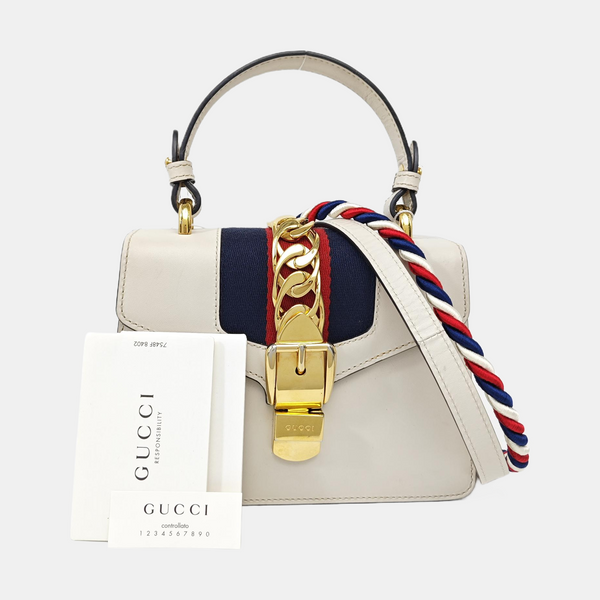 Sylvie Mini Calfskin White