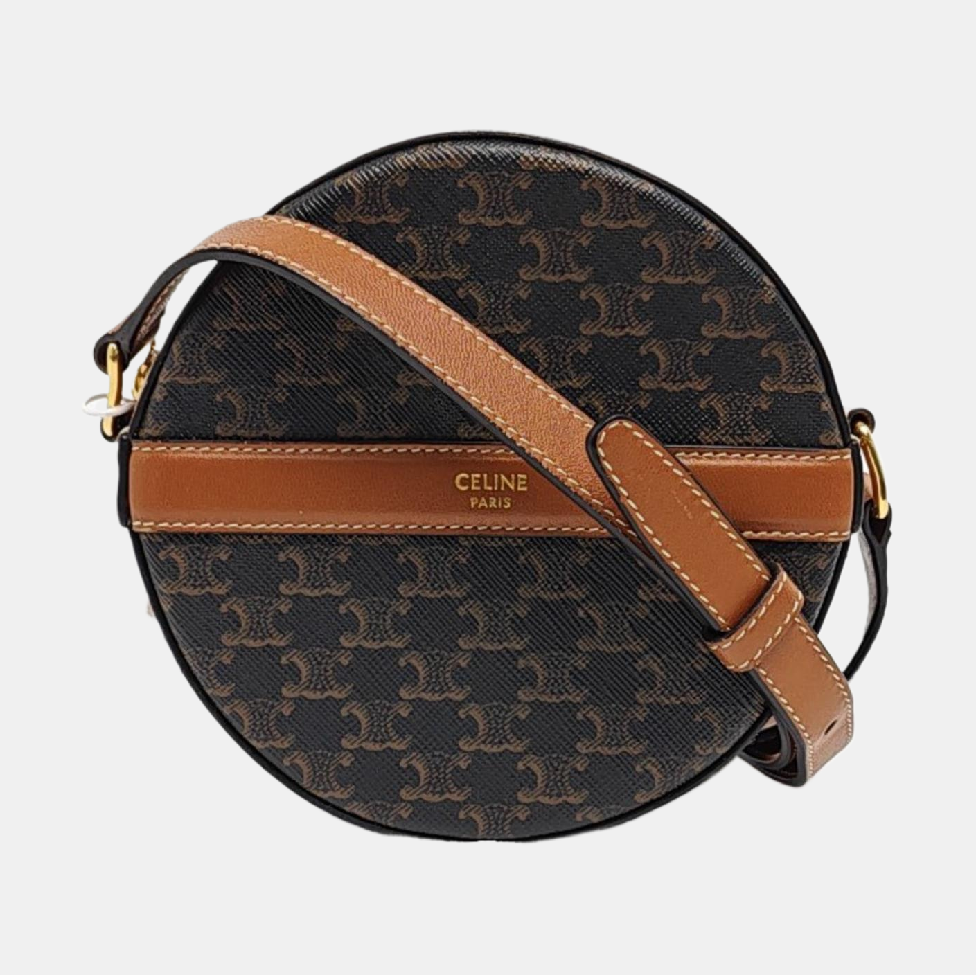 Authenticated pre-owned  TRIOMPHE ROUND Coated Canvas Brown - Shoulder Bag at Looply