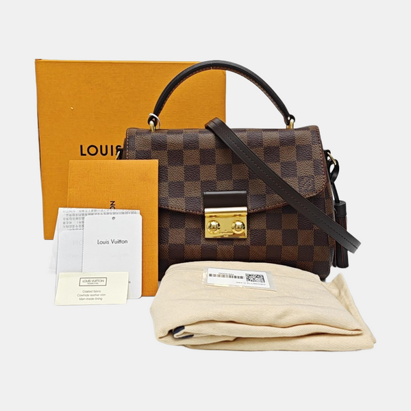 CROISETTE Damier Ebene Coated Canvas Brown