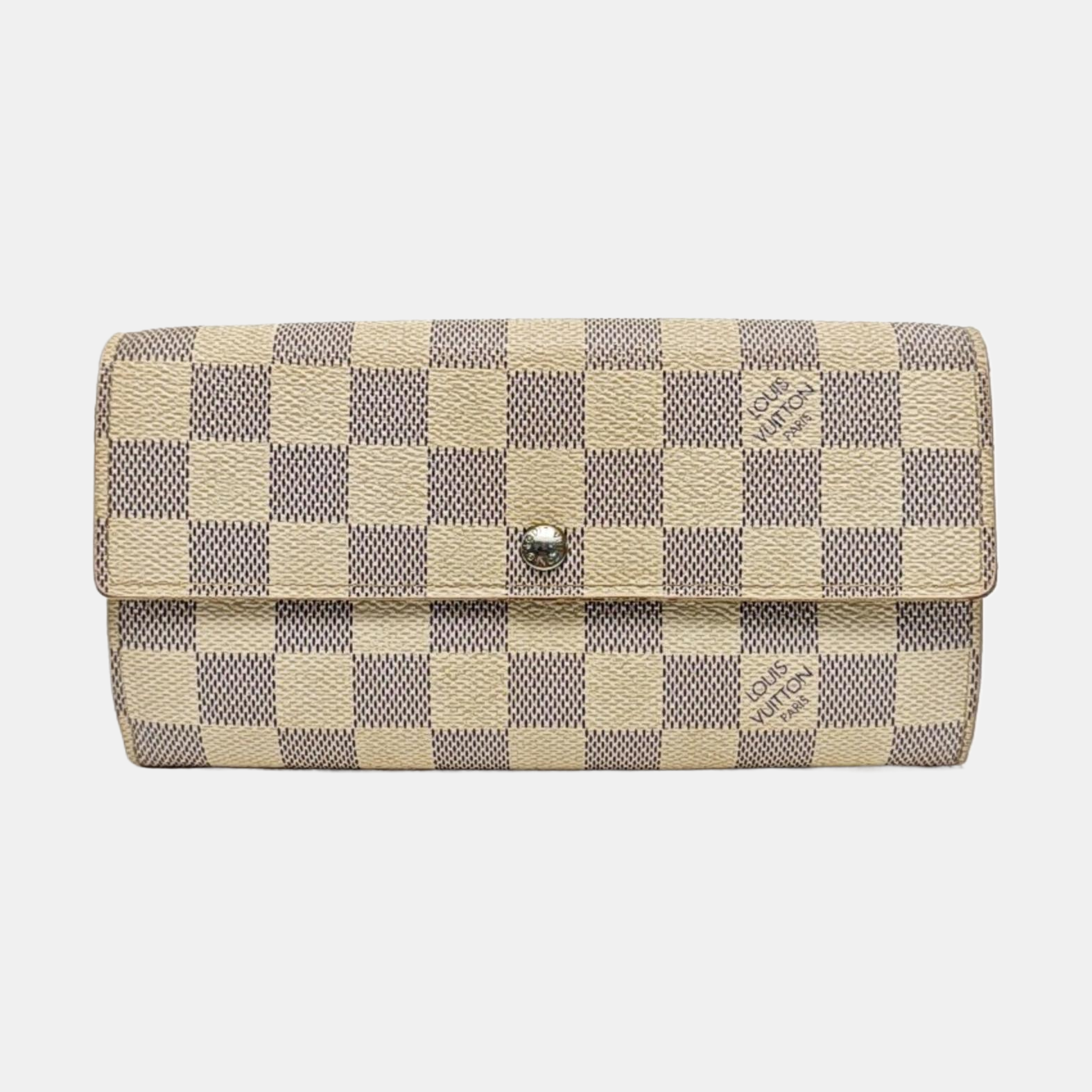 PORTE MONNAIE Damier Azur Coated Canvas White