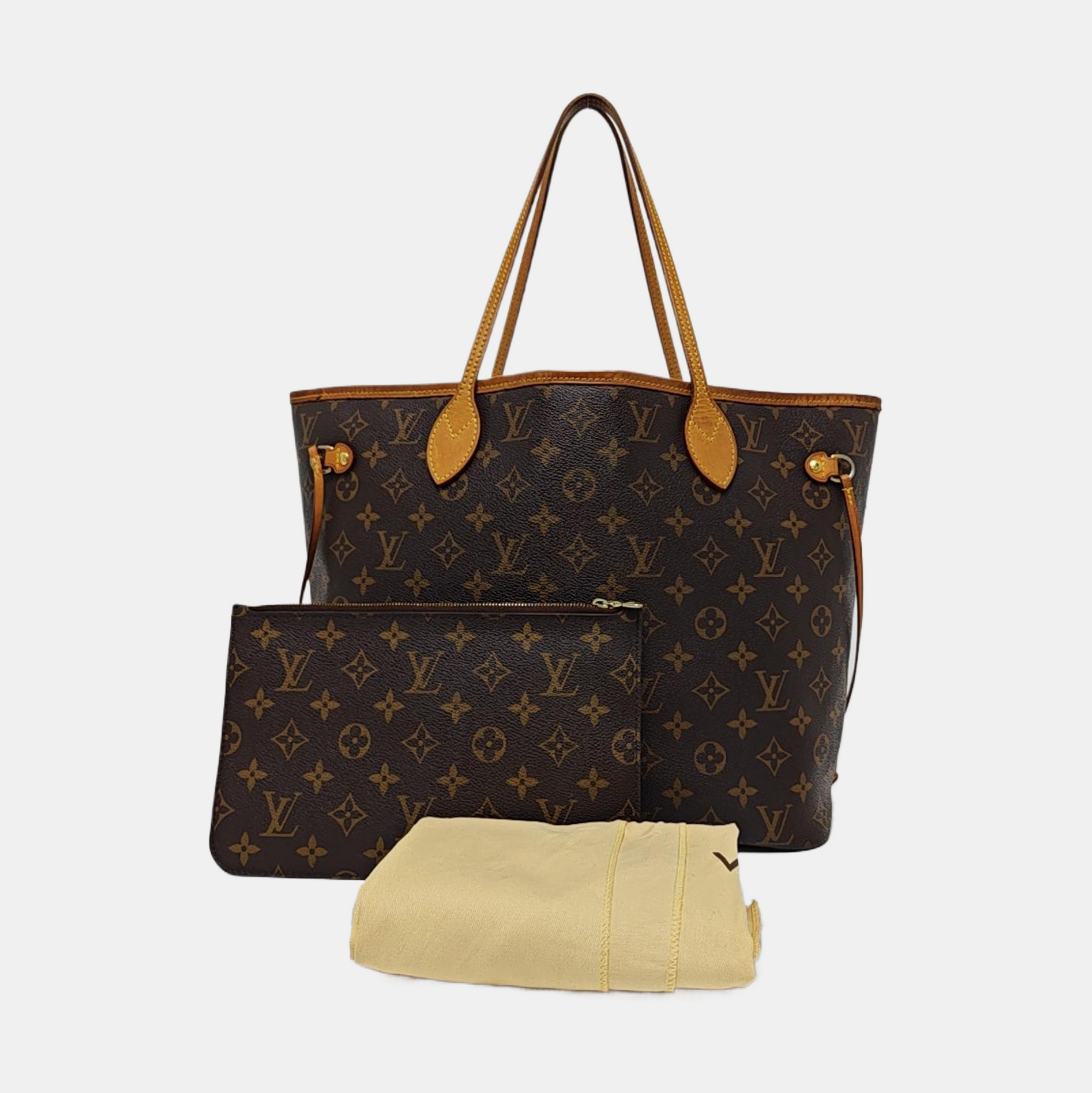 NEVERFULL Monogram Coated Canvas Brown