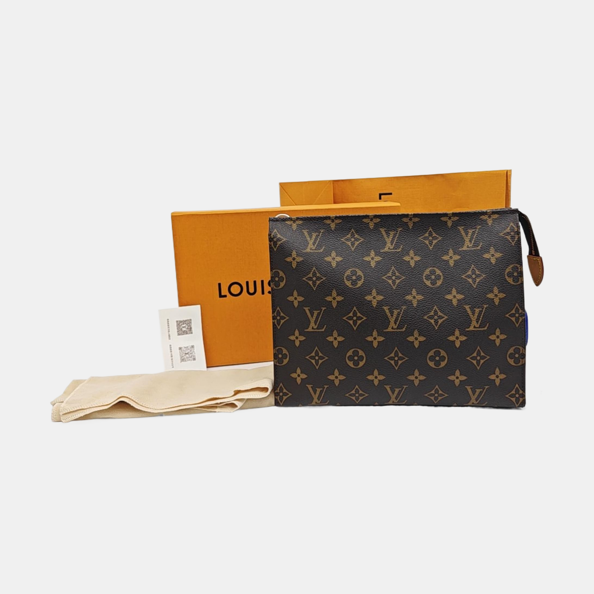 TOILET POCKET 26 Monogram Coated Canvas Brown