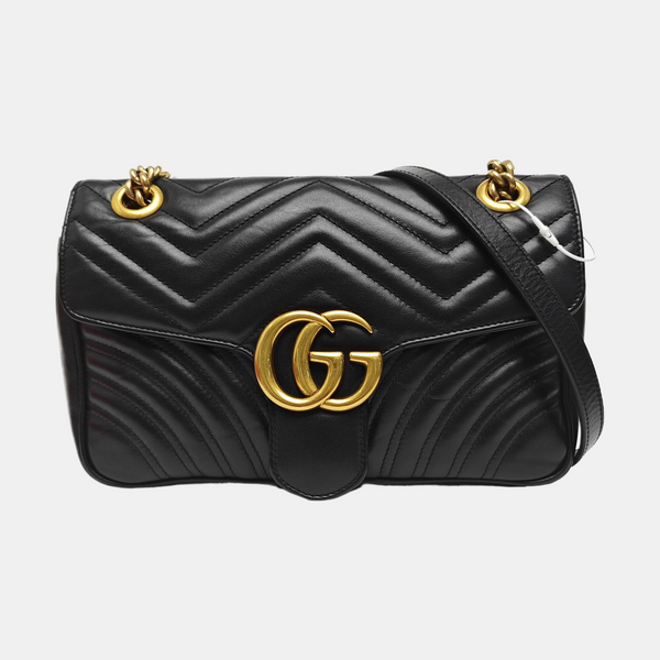 GG Marmont Medium Quilted Calfskin Black