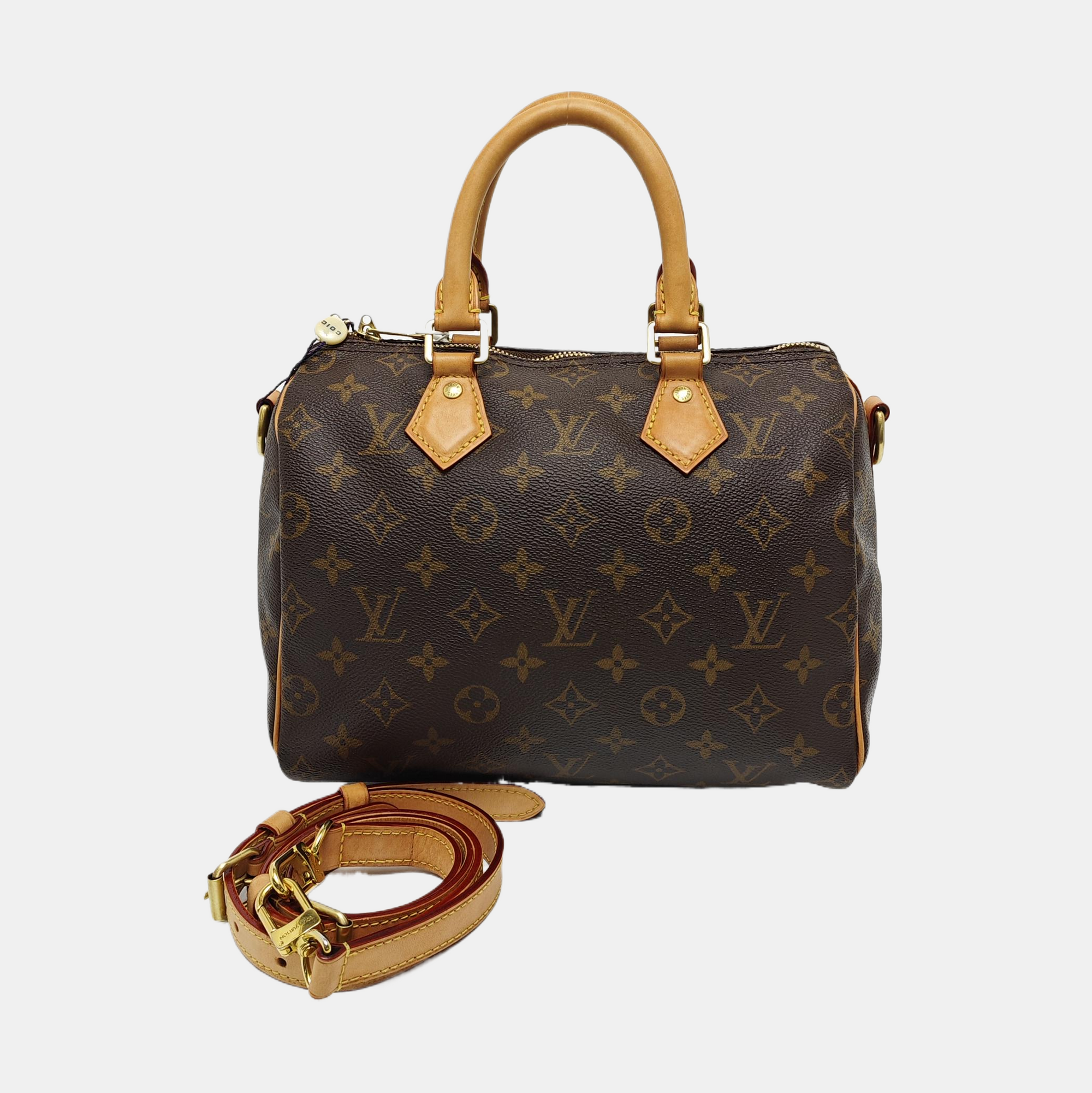 SPEEDY 25 Monogram Coated Canvas Brown