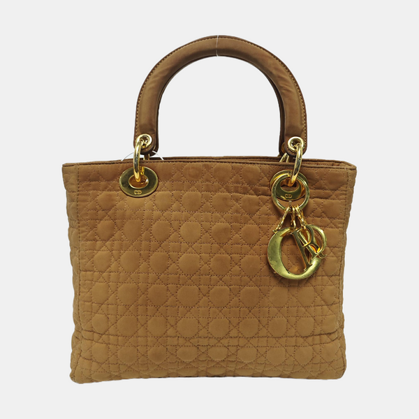 Lady Dior Medium Cannage Fabric Brown