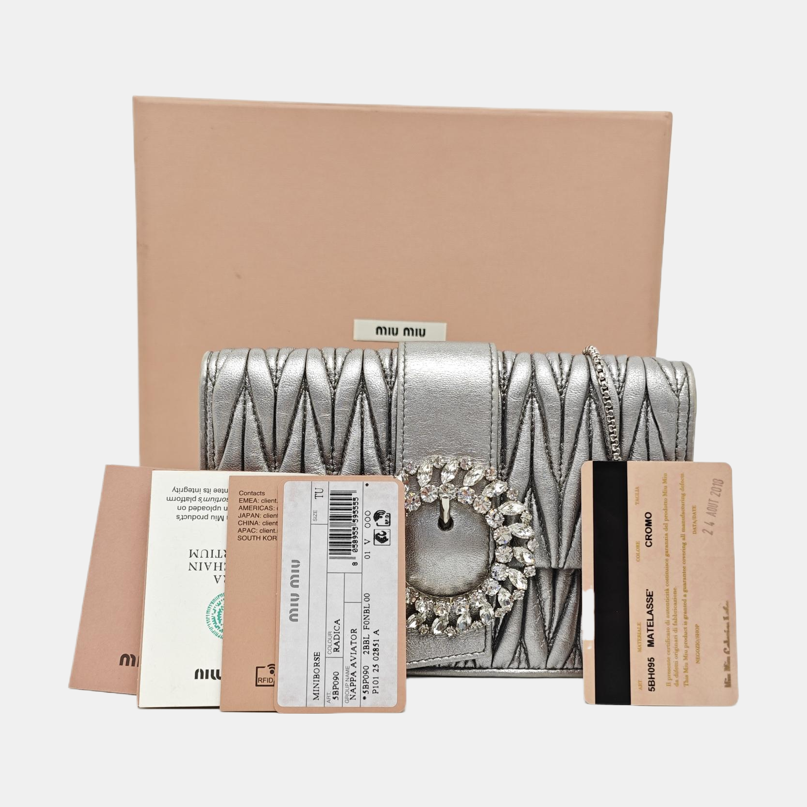 Matelassé Quilted Lambskin Silver