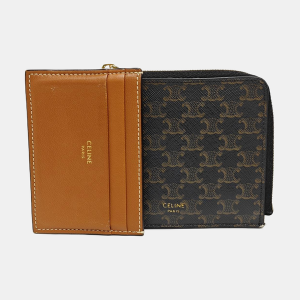 Coated Canvas Card Holder Black