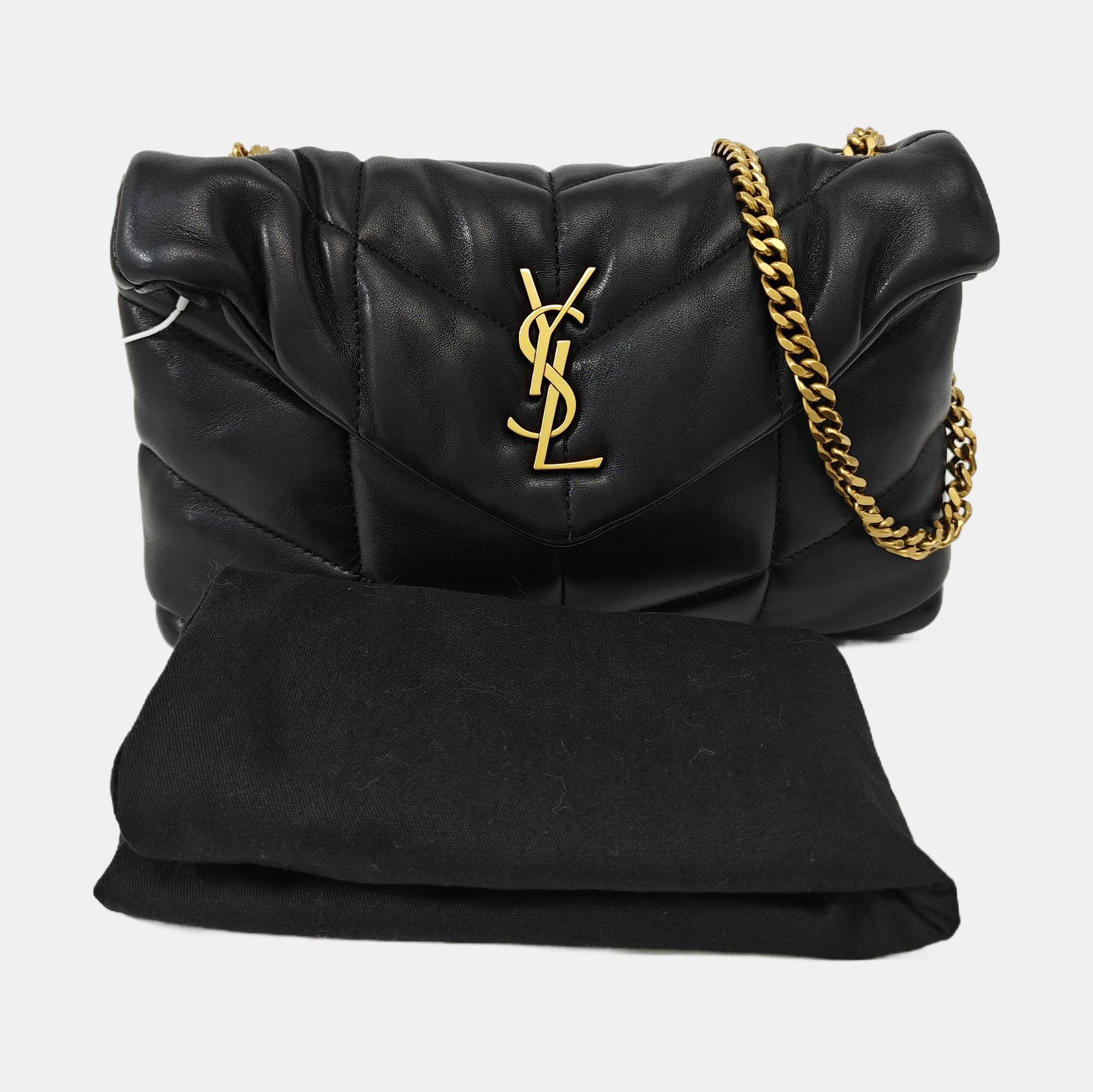PUFFER Mini Chevron Lambskin Black