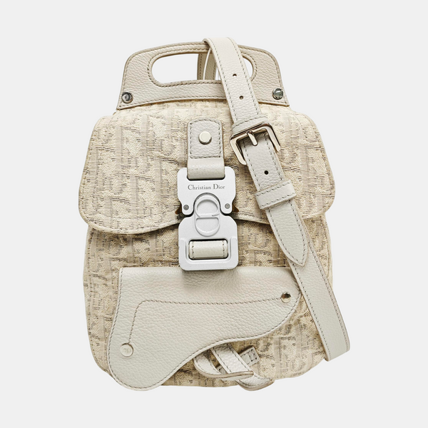 Saddle Mini Piel de Becerro Blanco