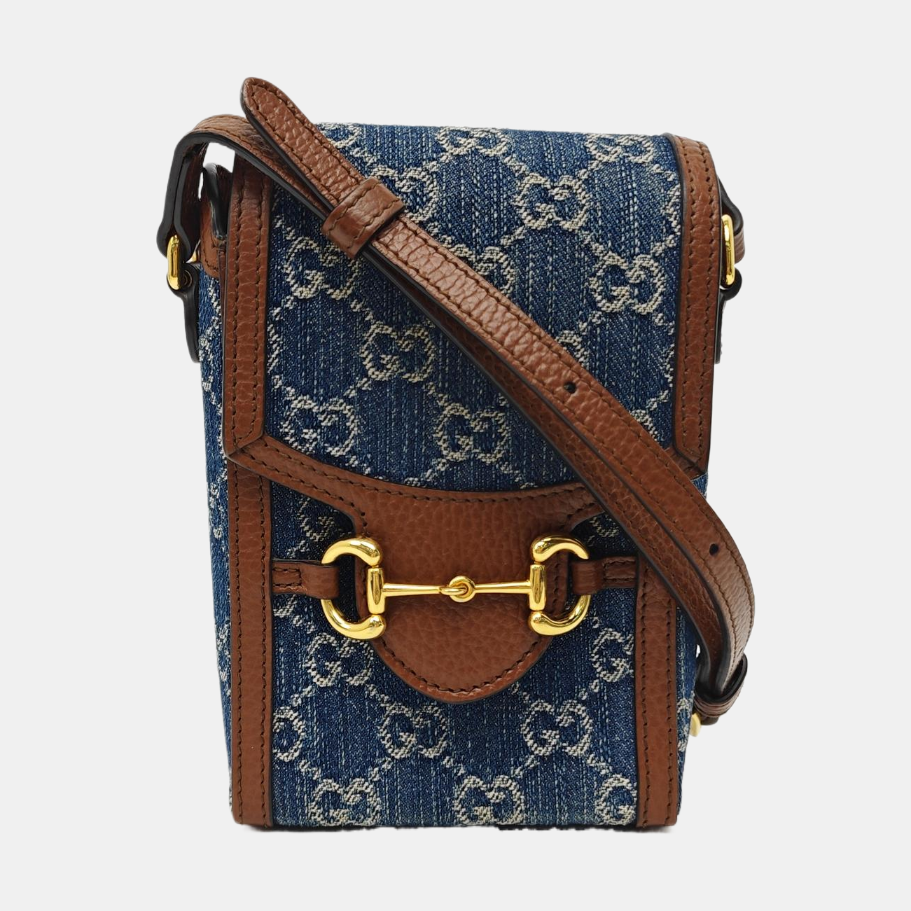 Horsebit 1955 Mini Monogram Denim Blue