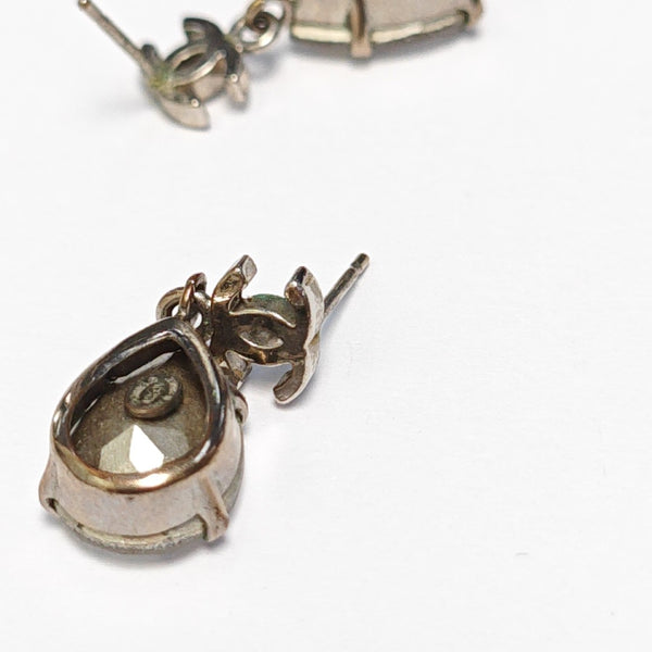 CC Logo Metal Silver Earrings