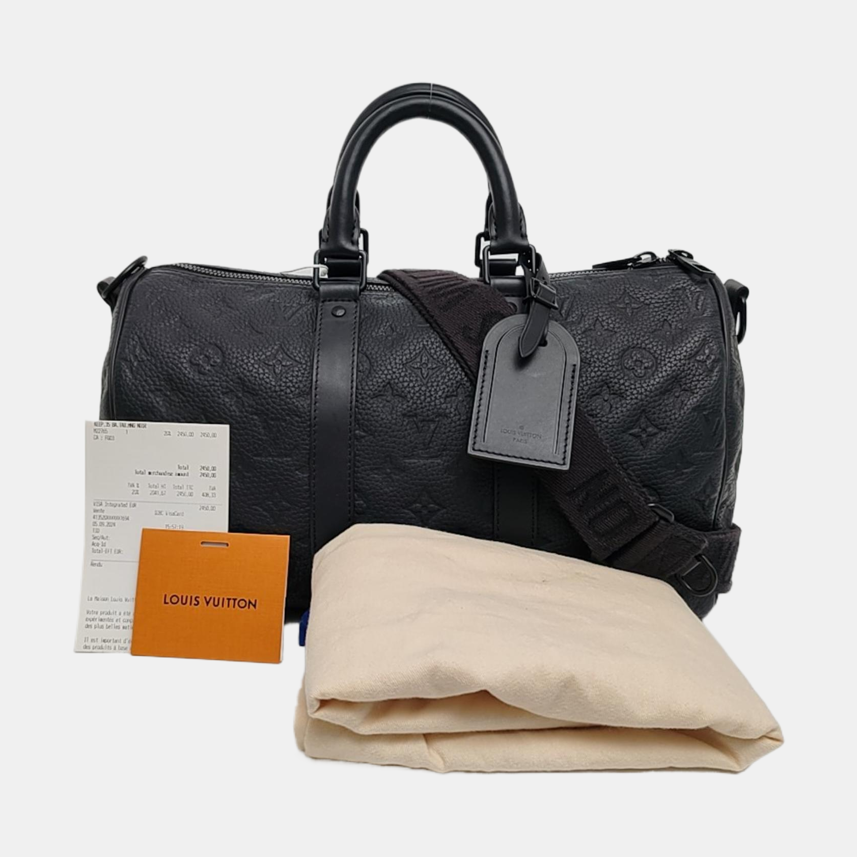KEEPALL 35 Monogram Calfskin Black