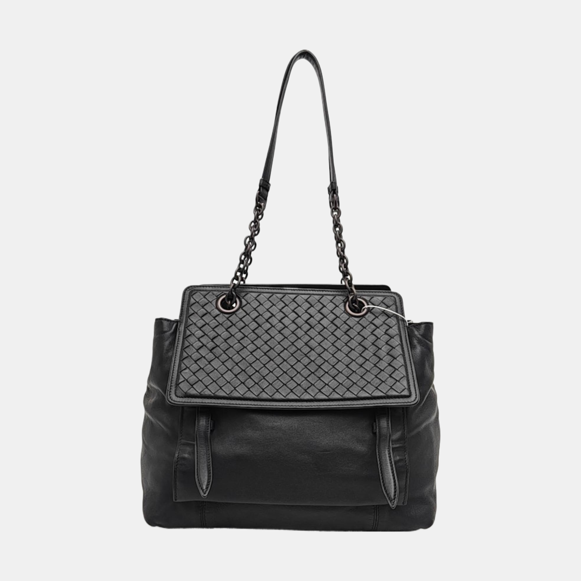 Lambskin Top Handle Bag Black