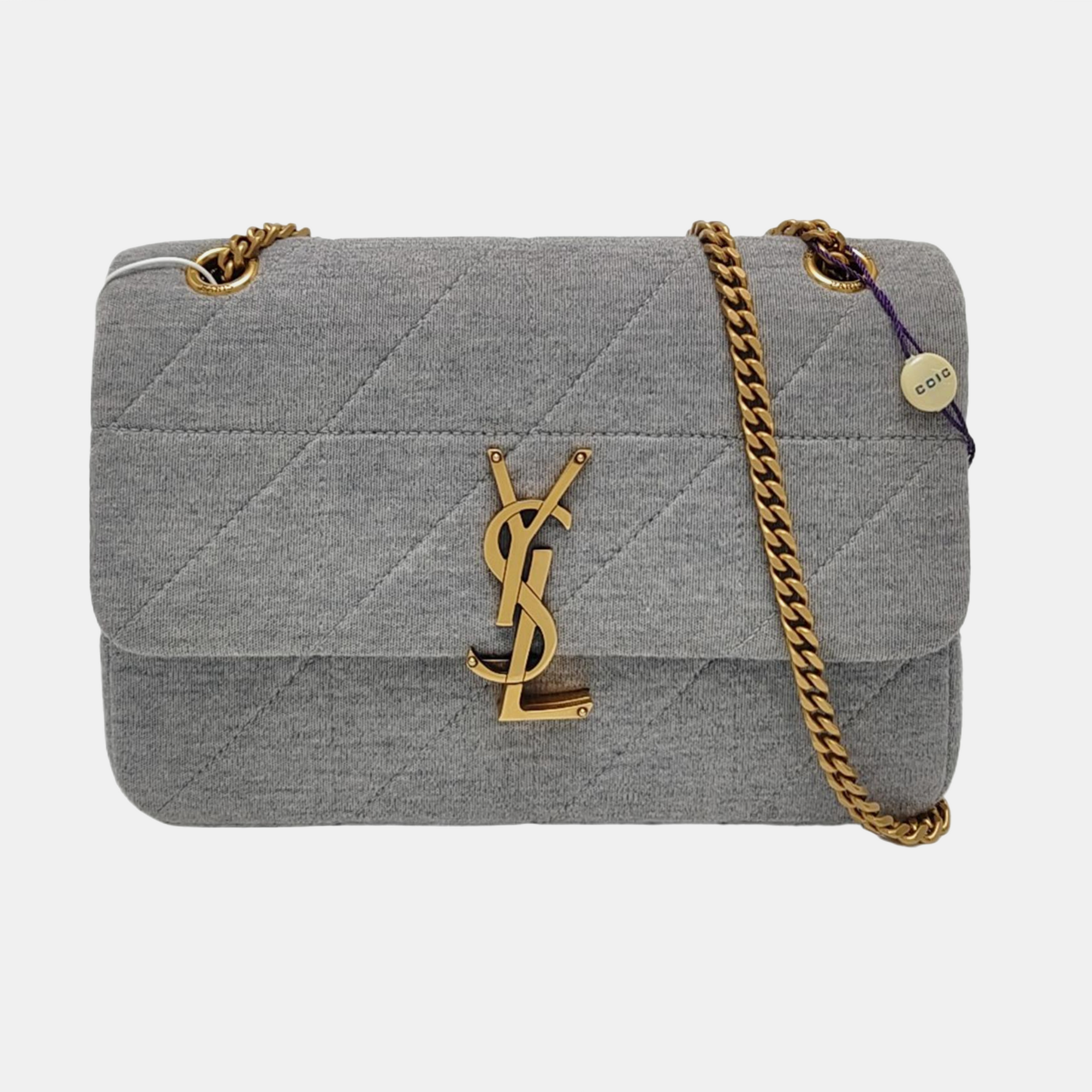 RIVE GAUCHE Medium Quilted Fabric Gray