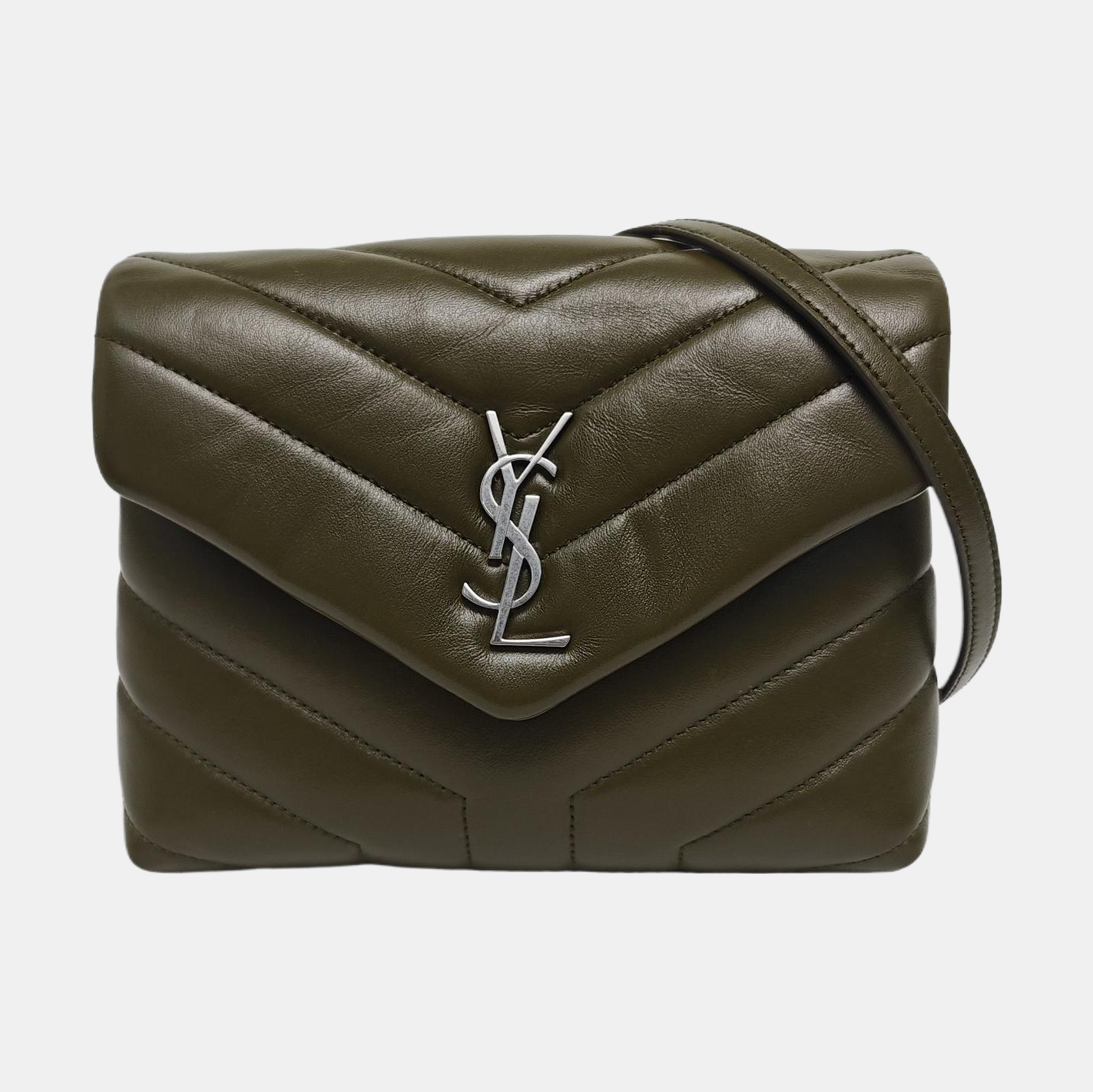 LOULOU Extra Small Chevron, Quilted Calfskin Green