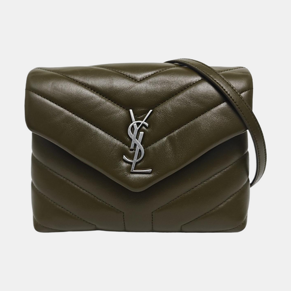 LOULOU Extra Small Chevron, Quilted Calfskin Green