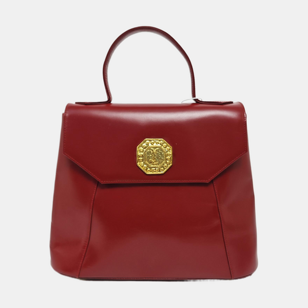 Calfskin Top Handle Bag Red