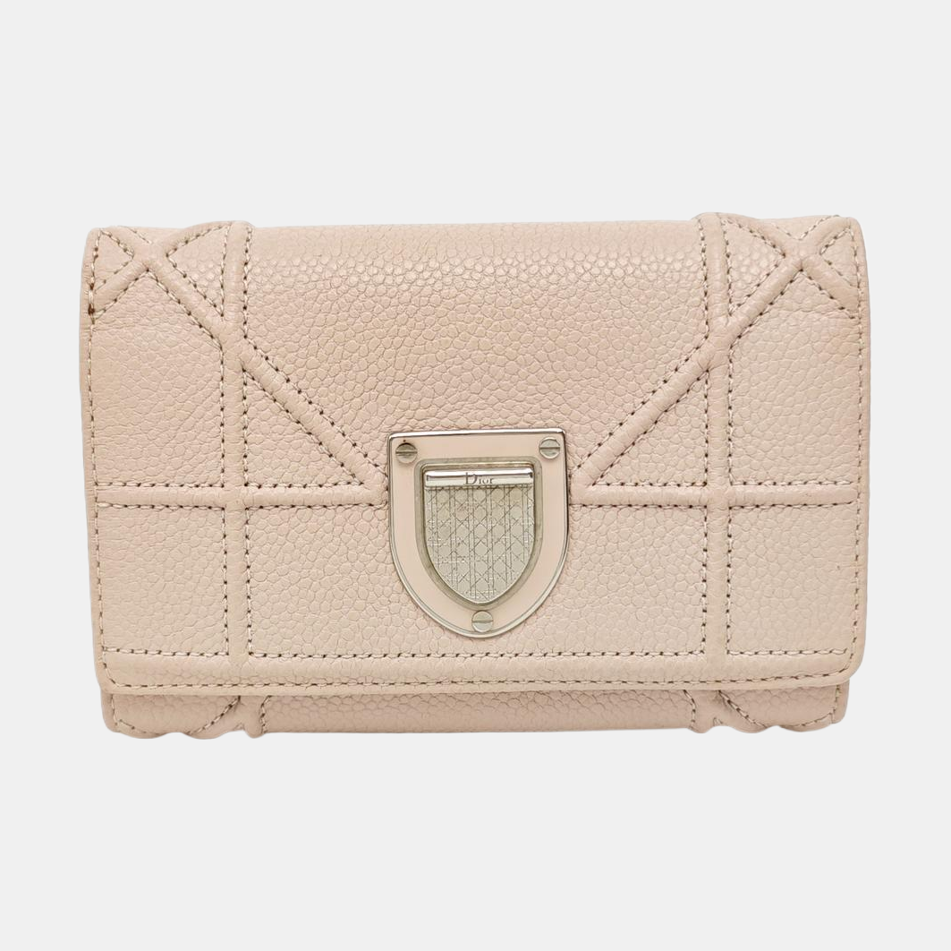 Diorama Cannage Calfskin Pink Wallet