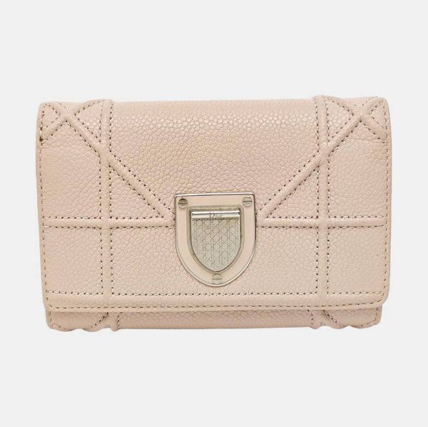 Diorama Cannage Calfskin Pink Wallet