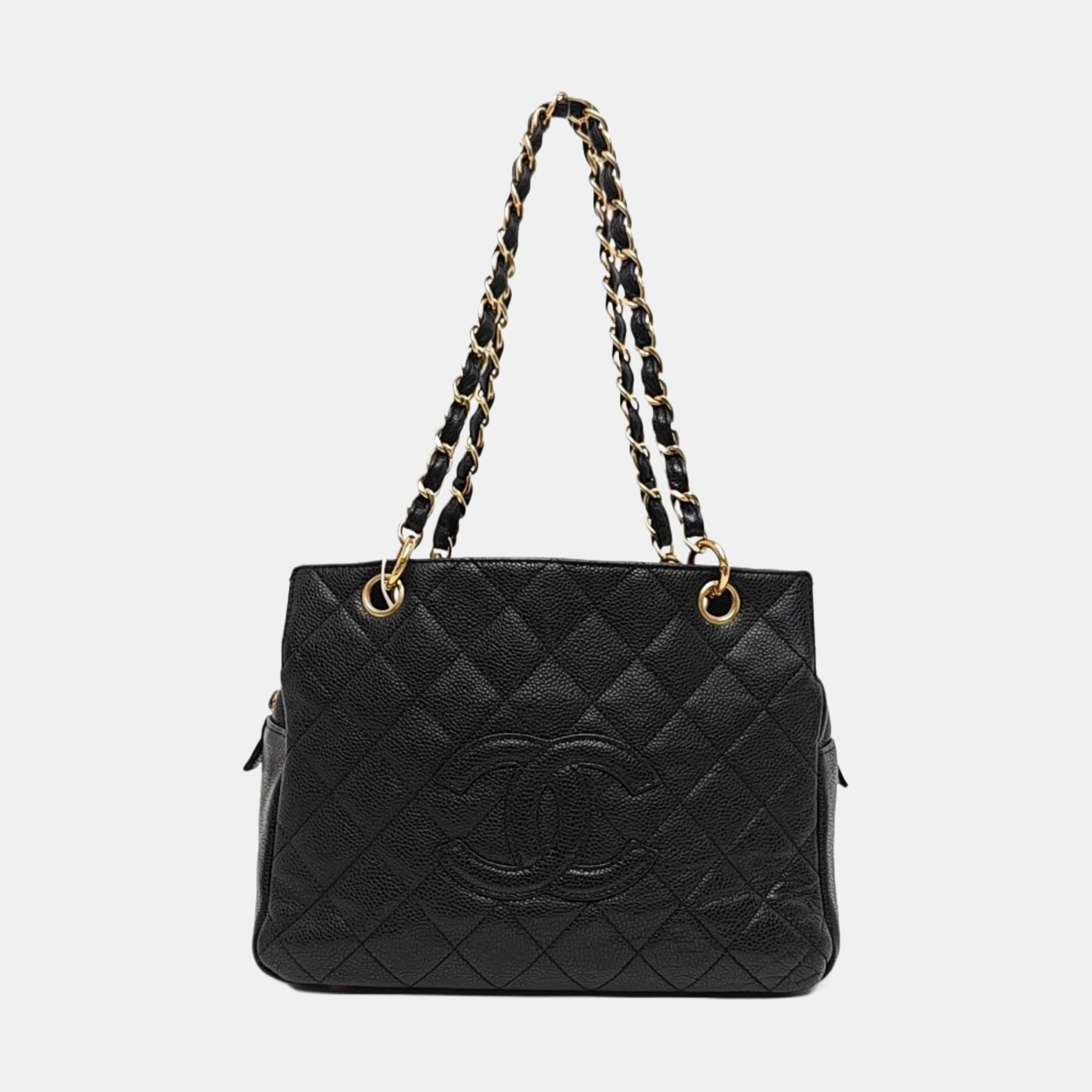 CHANEL PETITE Quilted Grained Calfskin Black