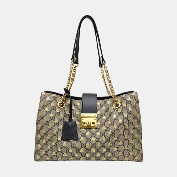 Authenticated pre-owned  Padlock Medium Monogram Coated Canvas Brown - Tote Bag at Looply