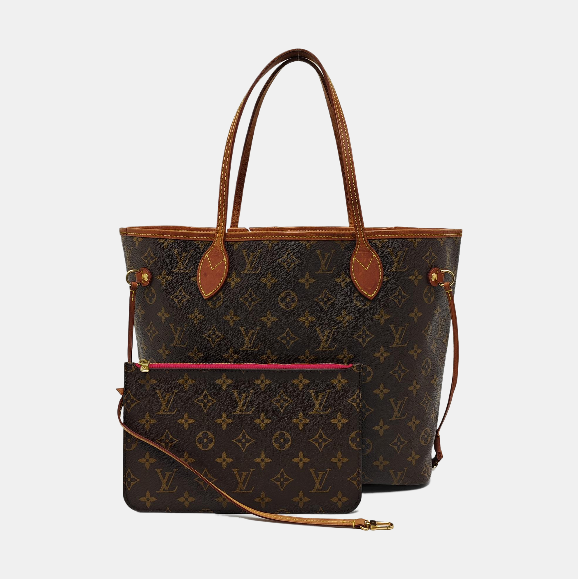 NEVERFULL MM Monogram Coated Canvas Brown