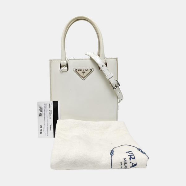 Calfskin Tote Bag Small White
