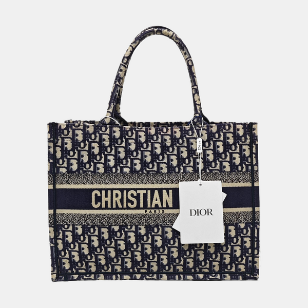Book Tote Medium Oblique Canvas Blue