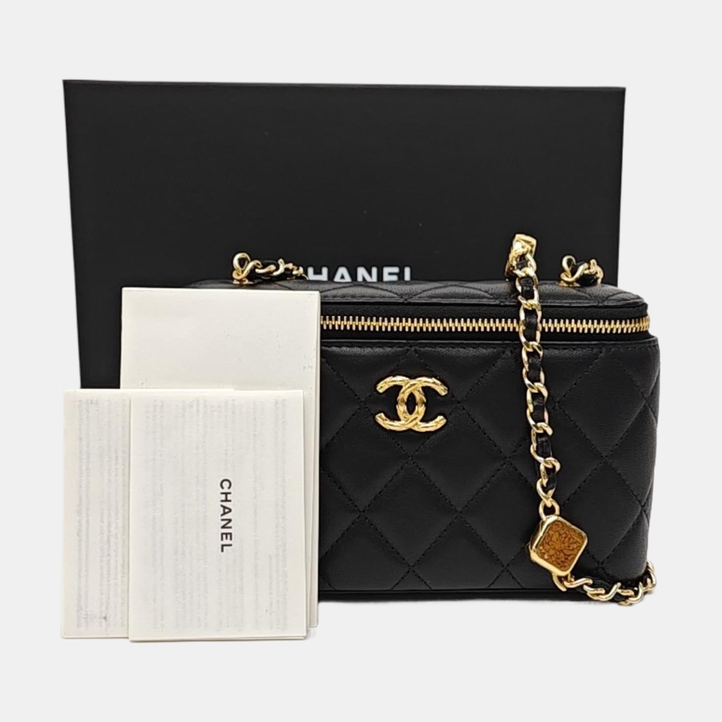 Quilted Lambskin Crossbody Bag Black