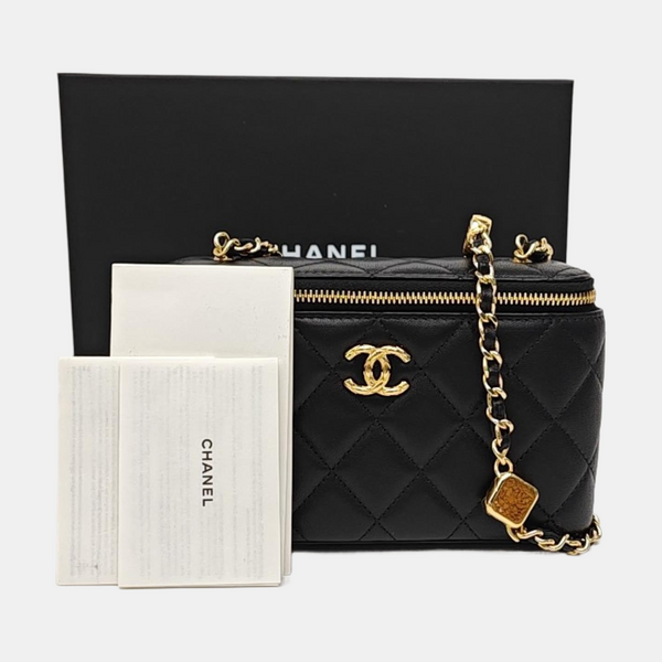 Quilted Lambskin Crossbody Bag Black