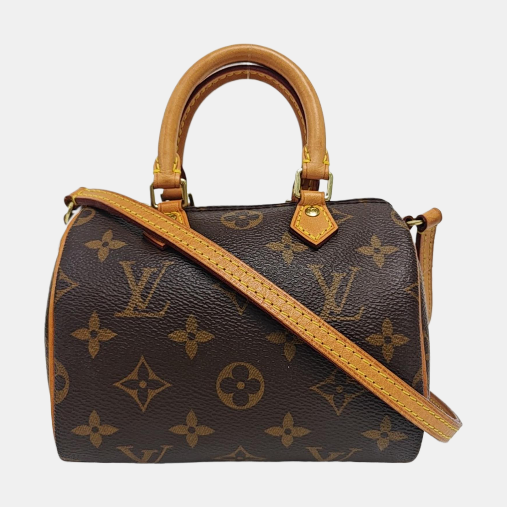 SPEEDY Nano Monogram Coated Canvas Brown